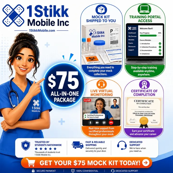 1 Stikk Mobile ad creative: $75 all-in-one drug-screen mock kit