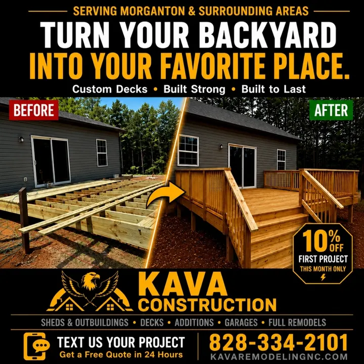 Kava Construction ad creative: Turn your backyard into your favorite place
