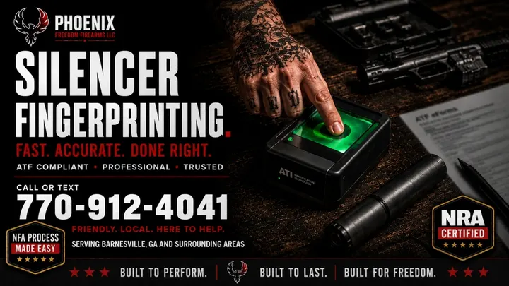 Phoenix Freedom Firearms ad creative: Suppressor fingerprinting, done right