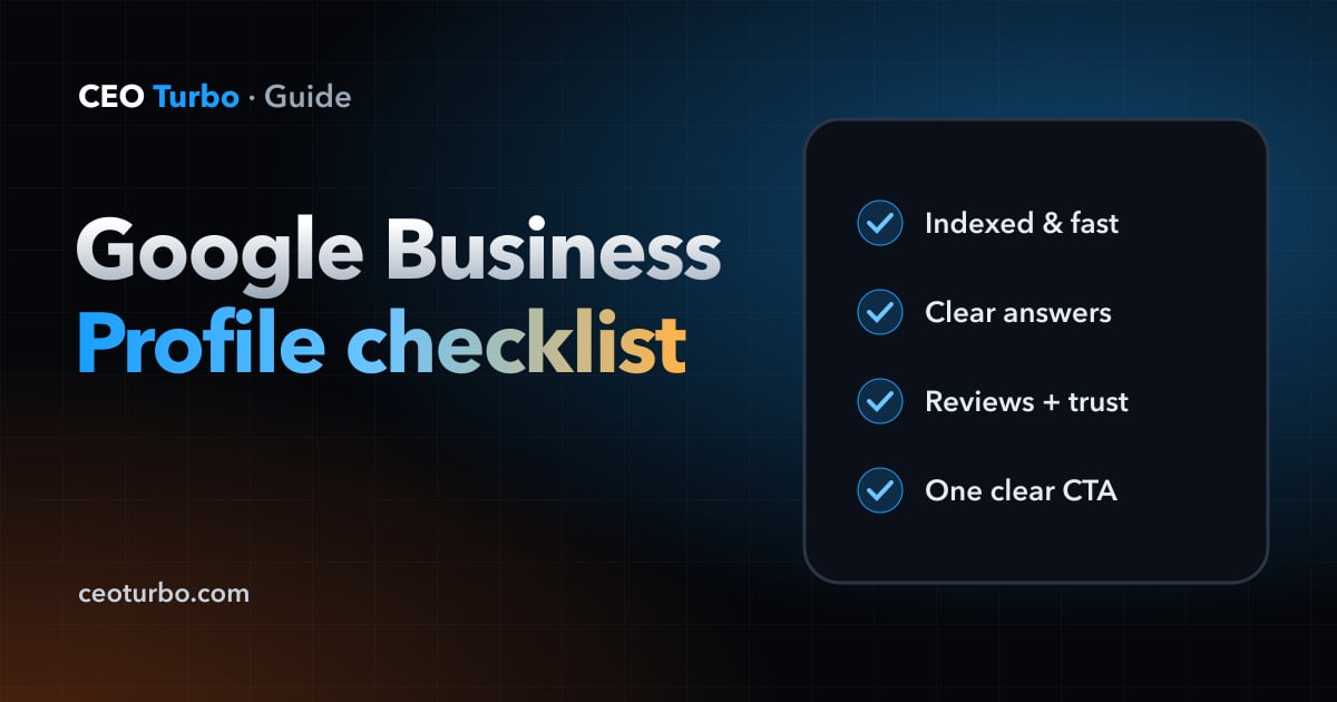 Google Business Profile optimization checklist (2026)